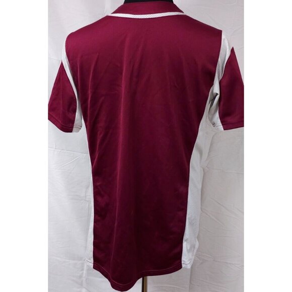 NIKE Mens XL Maroon White Short Sleeve Baseball Button Up Logo Jersey - Picture 8 of 13